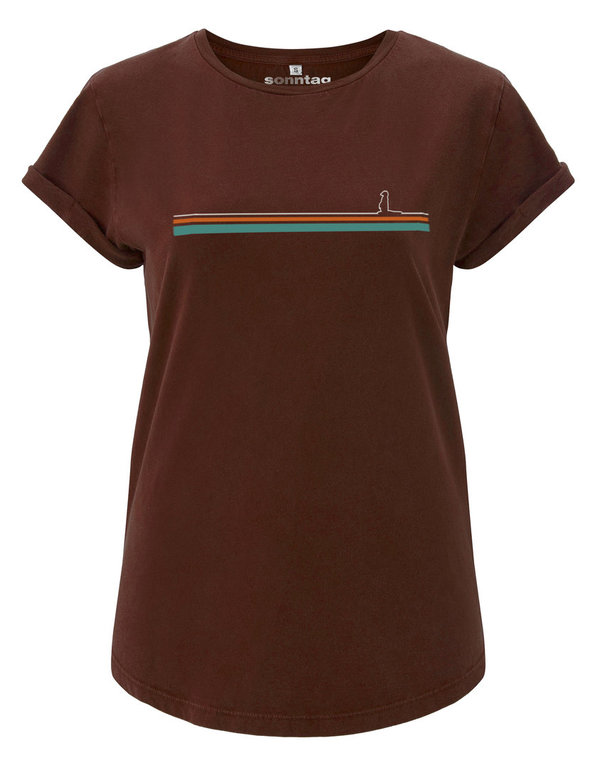 Linear #2 – Ladyshirt mit aufgerollten Ärmelenden