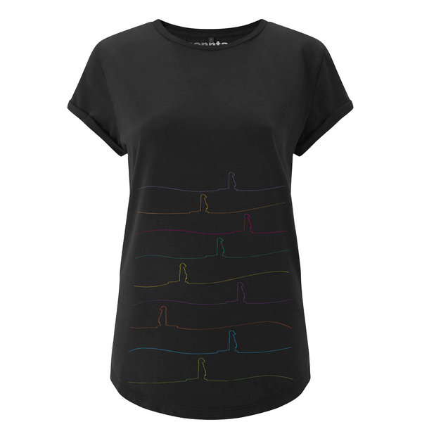Linear #1 (neue Version) | Damenshirt mit aufgerollten Ärmelenden